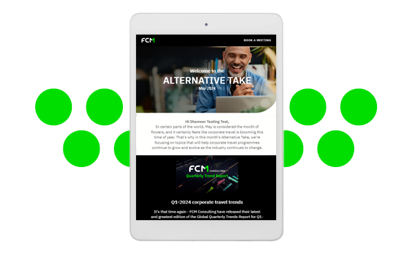 Alternative Take newsletter on a tablet screen